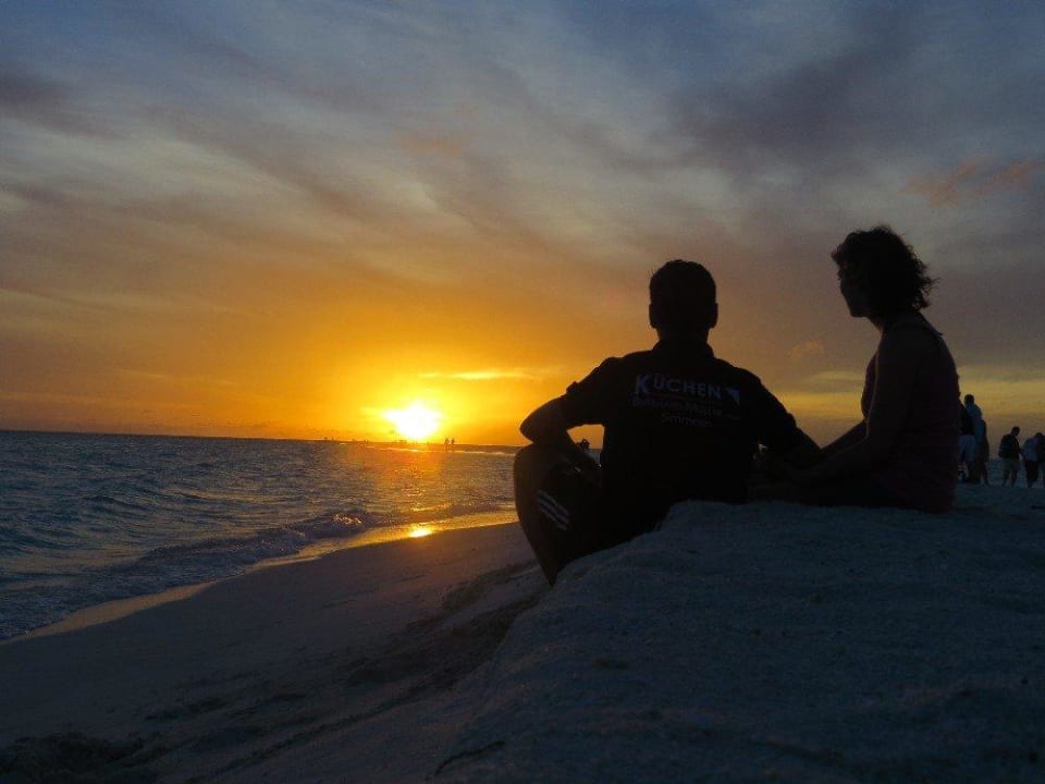 Sonnenuntergang an der Sandbank Kuramathi Maldives