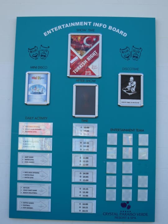 Infotafel für Veranstaltungen Crystal Paraiso Aqua Collection