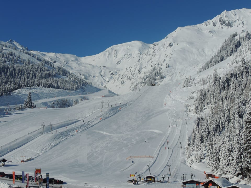 Ausblick vom Frühstückstisch Hotel Almhof