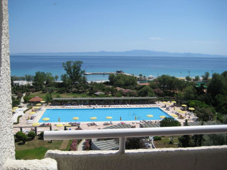Aussicht vom Balkon Hotel Athos Palace