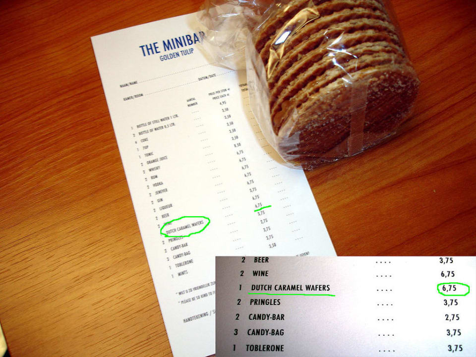 Heftige Preise in der Minibar Doubletree by Hilton Rotterdam Centre