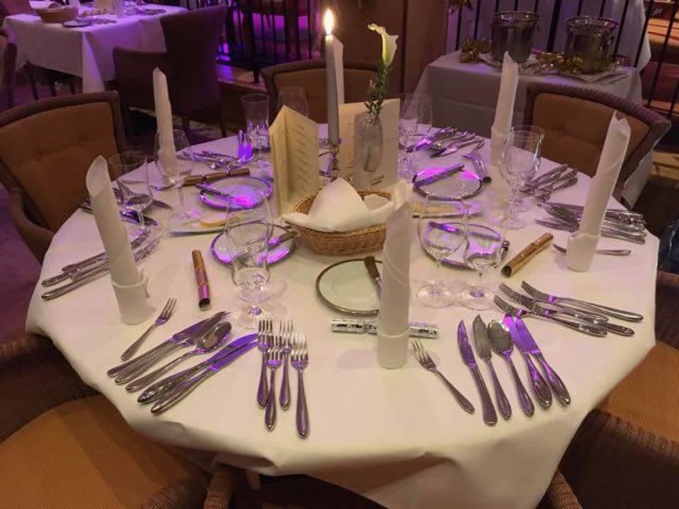 Tischdekoration für von mir eingeladene Gäste Hotel Gran Belveder