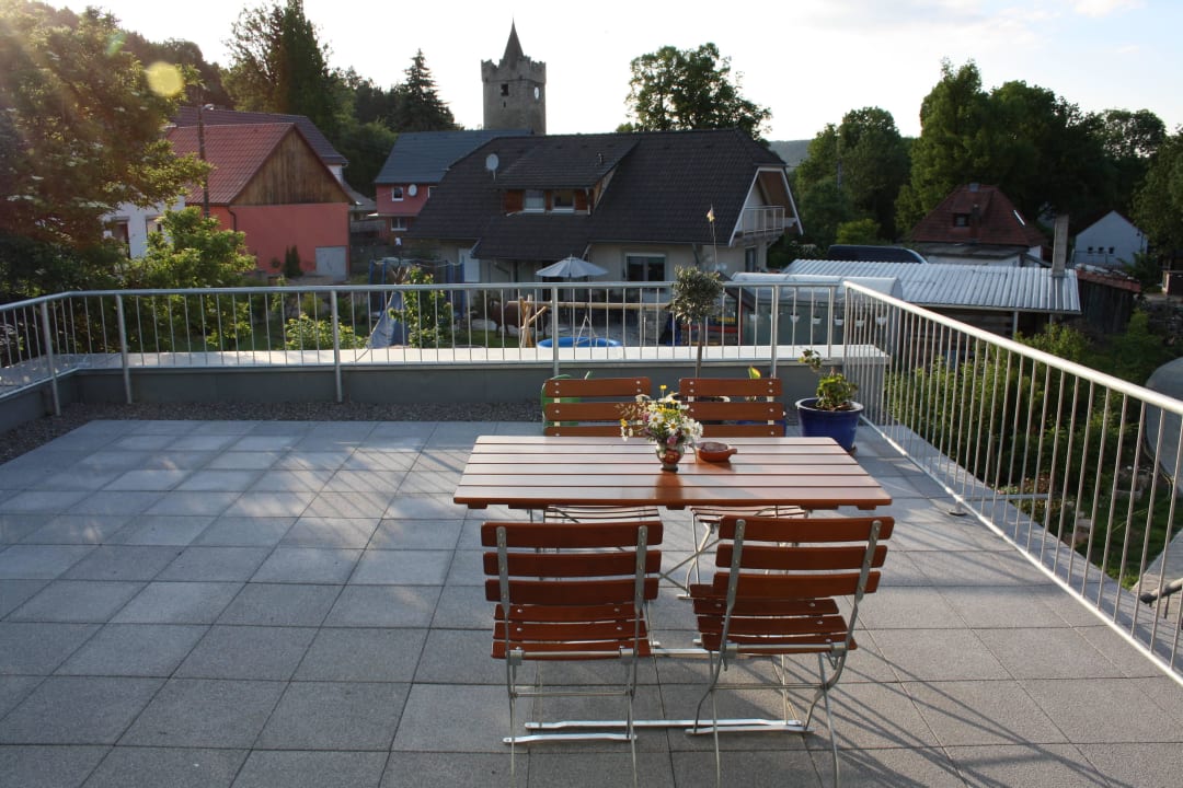 Terrasse FeWo Tenne Ferienwohnung Cafe Landart