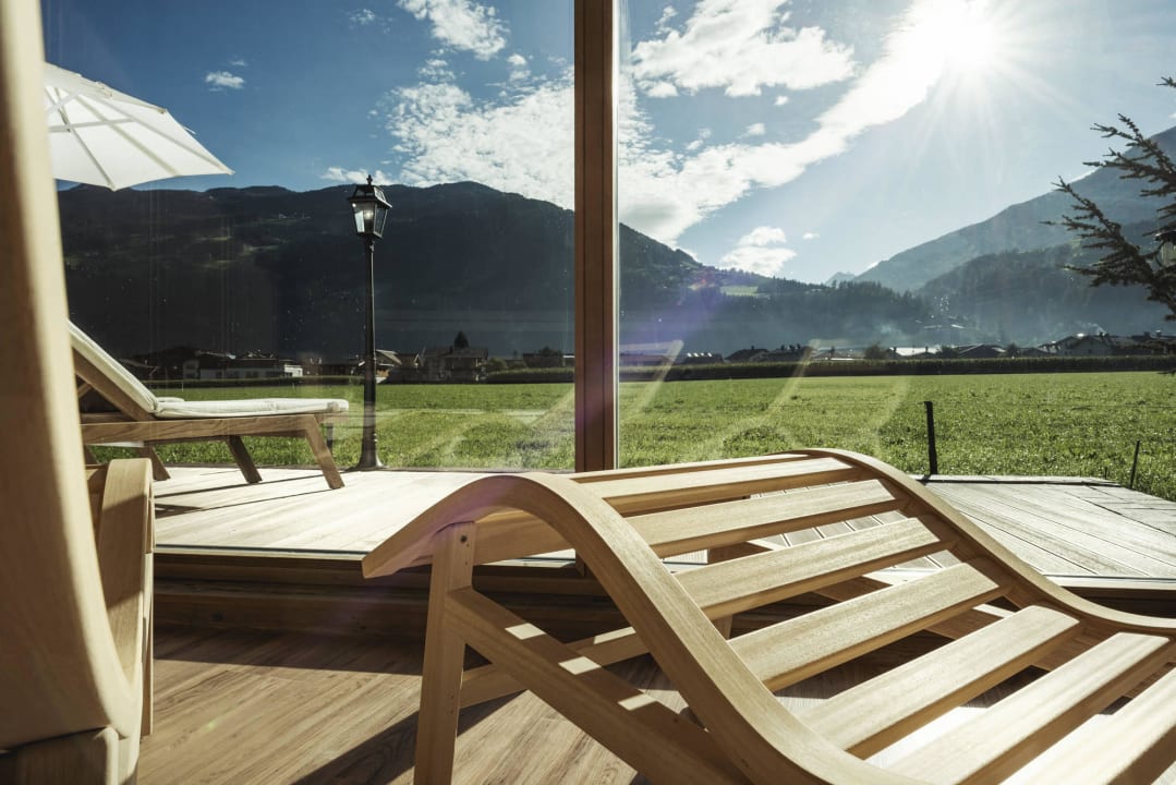 Blick aus Panorama-Sauna Theresa - Wellness & Genießer Hotel