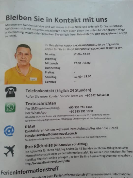 Bei Beschwerden bitte an ihn wenden Seaden Sea World Resort & Spa