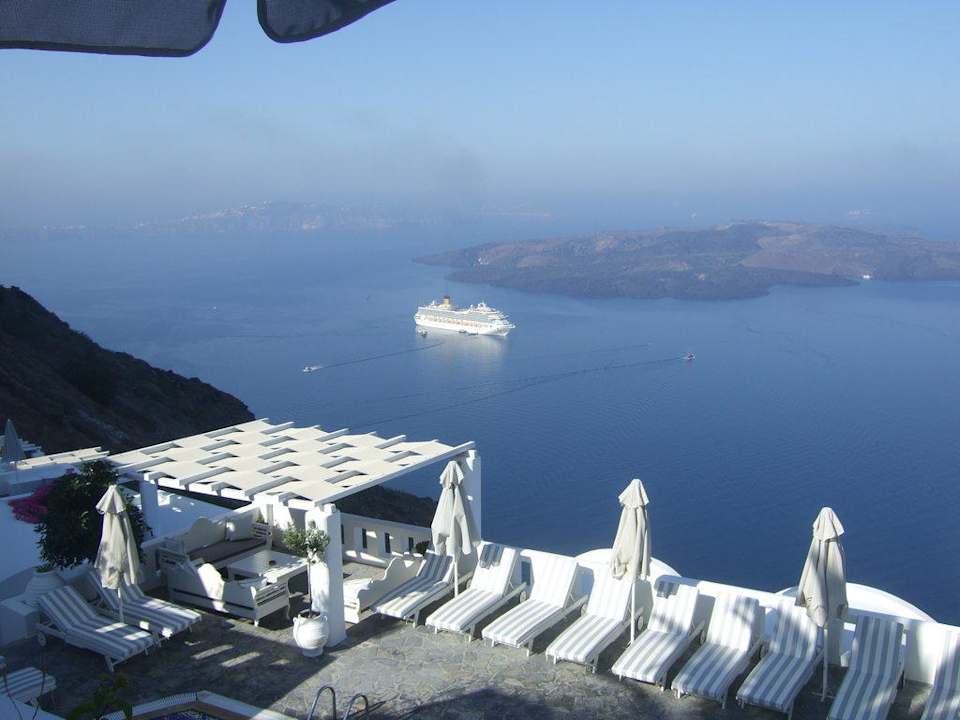 Ausblick von unserer Terrasse Hotel Agali Houses