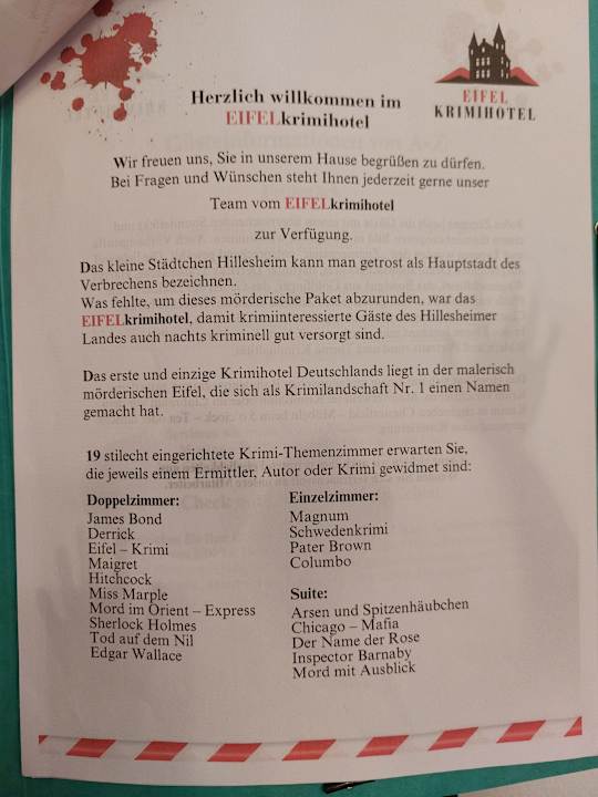 Zimmer EIFELkrimihotel