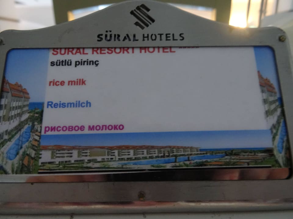 Angabe von Speisen  Hotel Süral Resort