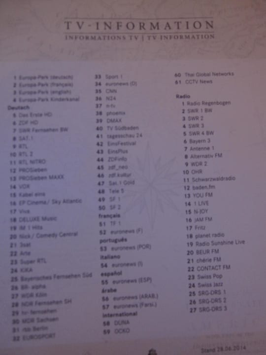 TV-Programme Hotel Bell Rock Europa-Park