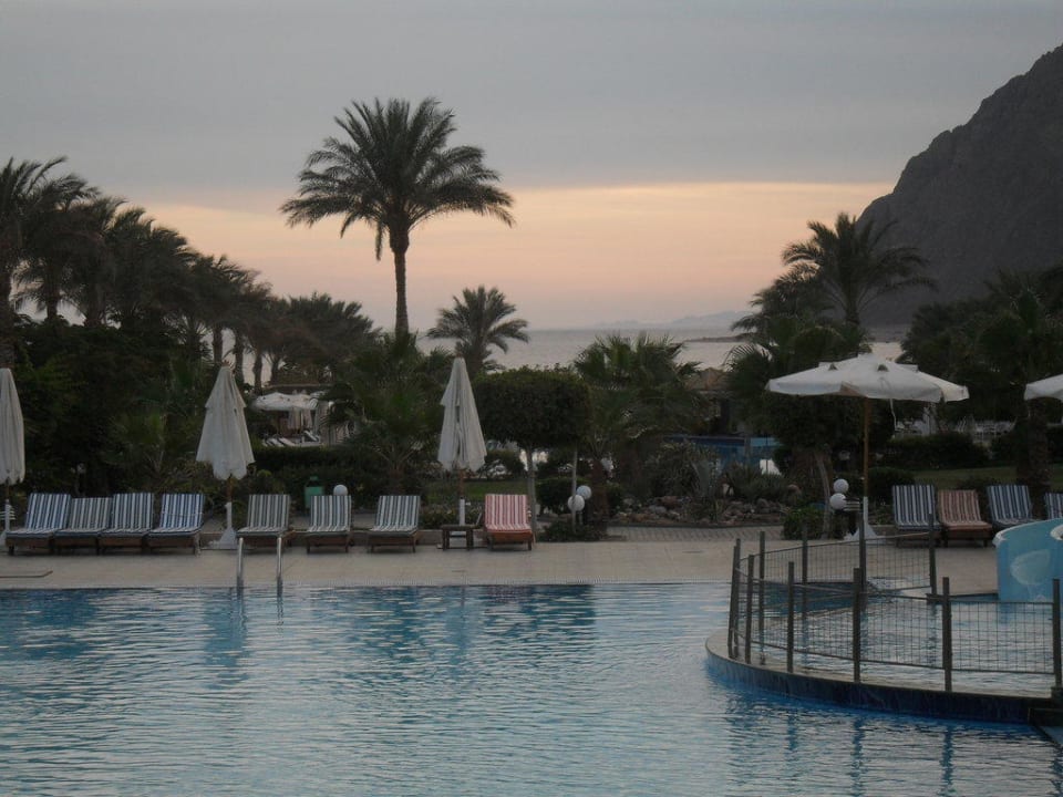 Blick vom unteren Pool zum Roten Meer Happy Life Village