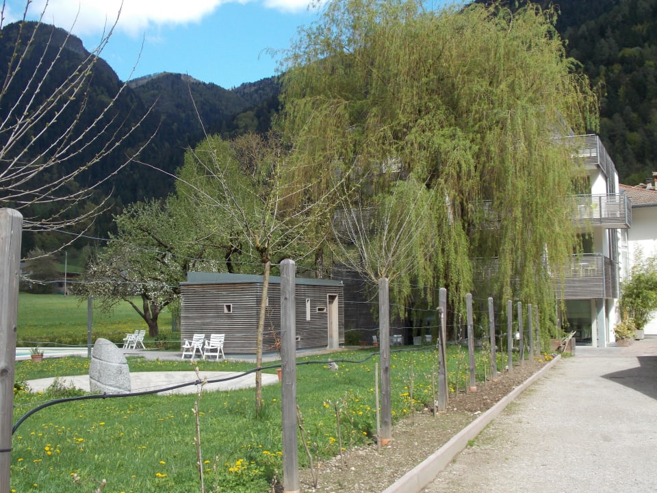 Vom Parkplatz/Sauna links Da Elda Natural Retreat