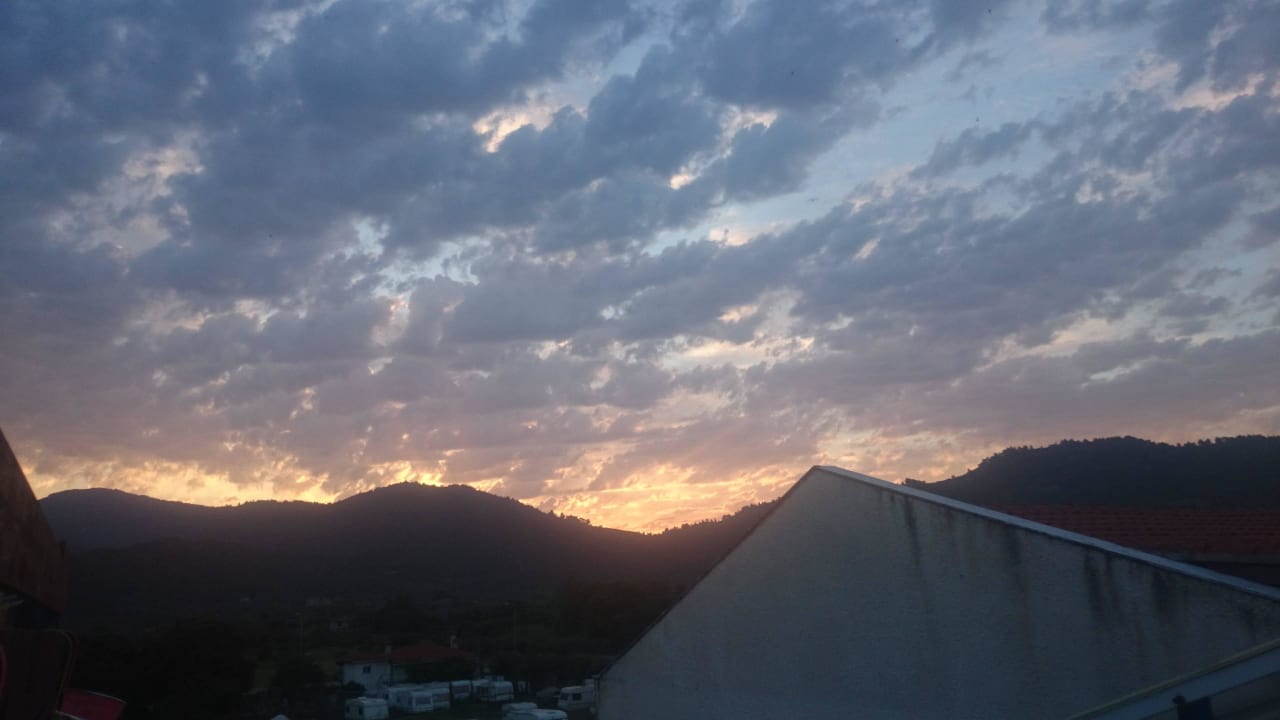 Sonnenuntergang von der Dachterrasse Hotel Apollon