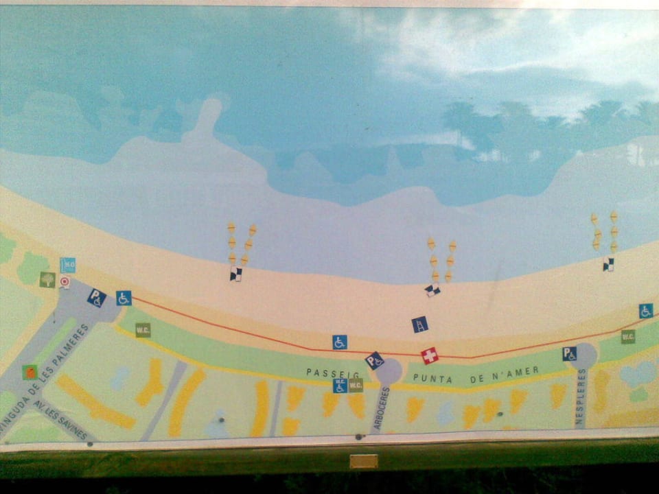 Karte Strand Hipotels Mediterraneo