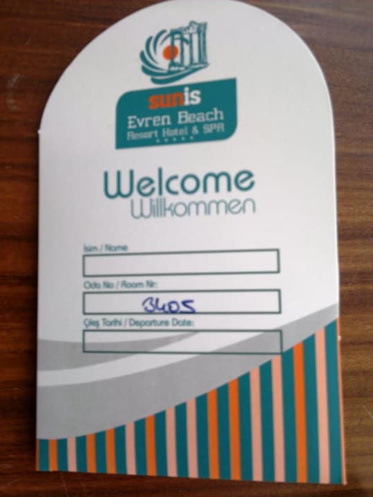 Zimmerkarte Sunis Evren Beach Resort Hotel & Spa