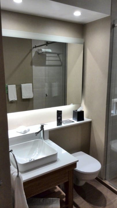 Waschtisch mit viel Ablagemöglichkeit Hyatt Place Amsterdam Airport