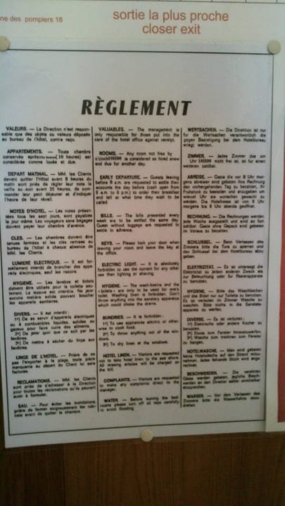 Hausordnung Hotel Wilson Nice
