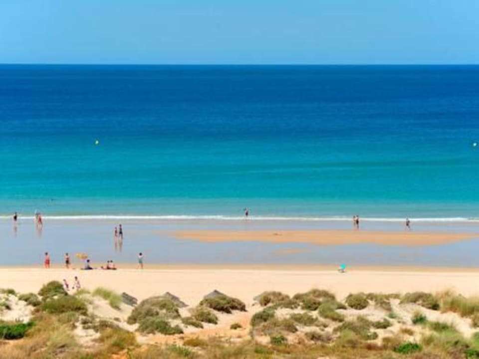 Blick vom Balkon auf den Strand Hipotels Barrosa Park