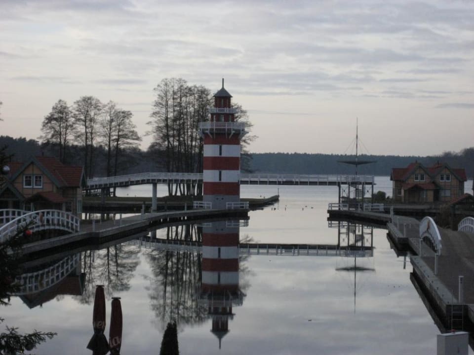 Traumhafter Ausblick von der Hotelpiaza aus Precise Resort Hafendorf Rheinsberg