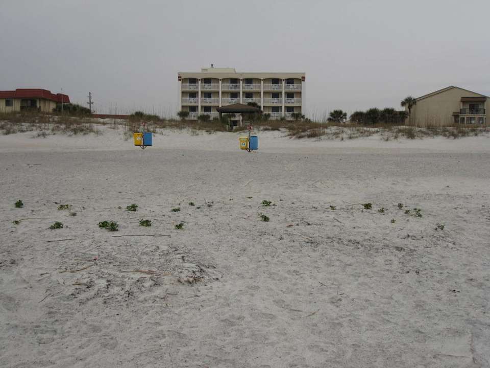 Blick vom Strand auf das Hotel Hotel Holiday Isle Oceanfront Resort