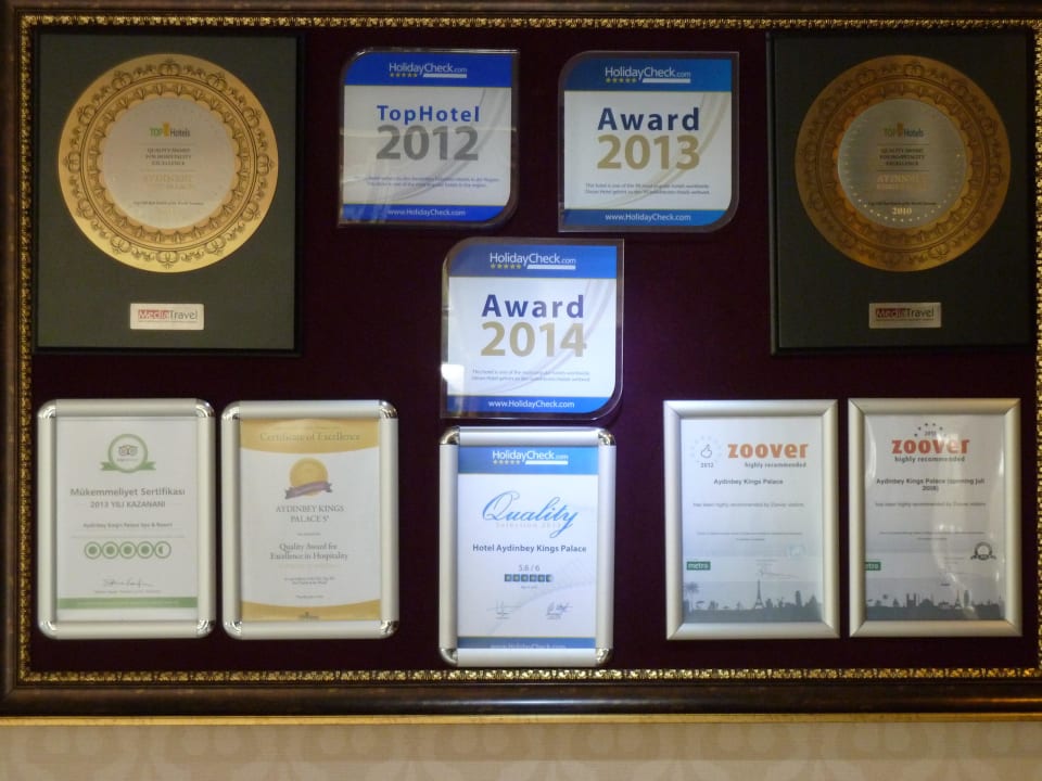 Auszeichnungen für das Hotel Aydinbey Kings Palace & Spa