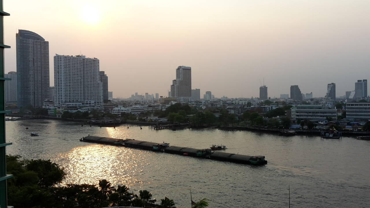 Blick vom Balkon Chatrium Hotel Riverside Bangkok
