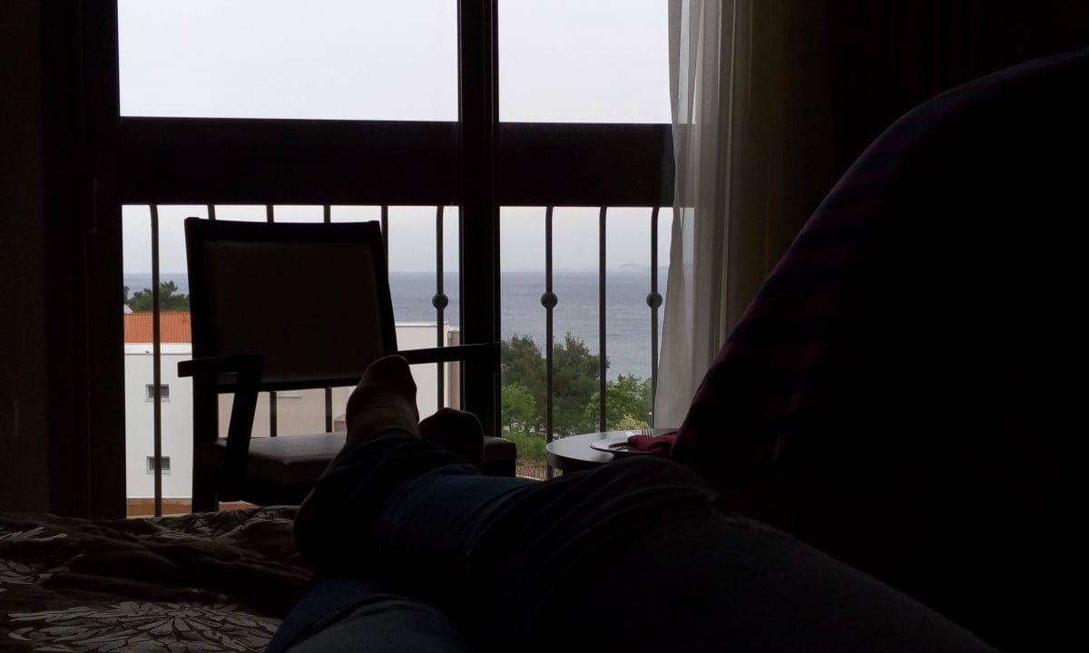 Meerblick vom Bett aus Blue Waves Resort