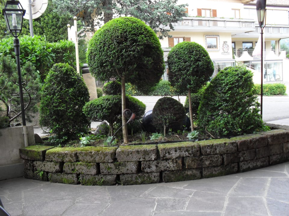 Begrünung vor dem Hoteleingangsbereich Hotel Alpenhof