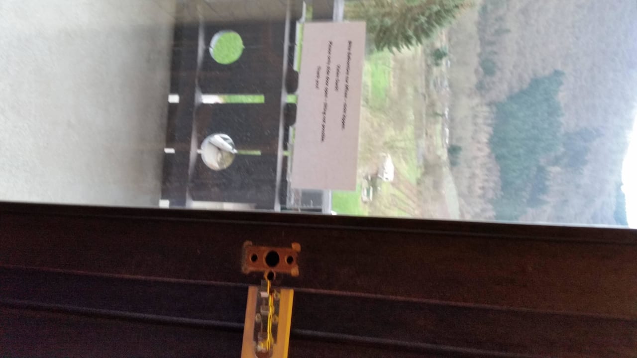 Balkon - wo ist nur die Türklinke? Hotel Lochmühle