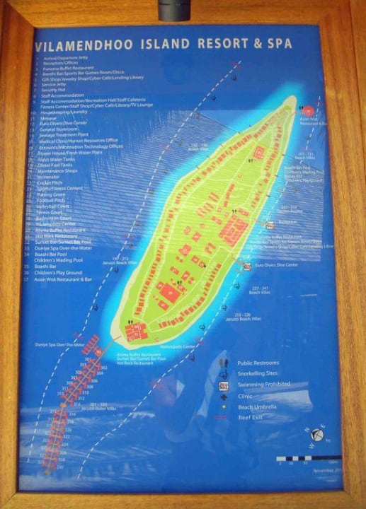 Inselkarte Vilamendhoo Island Resort & Spa