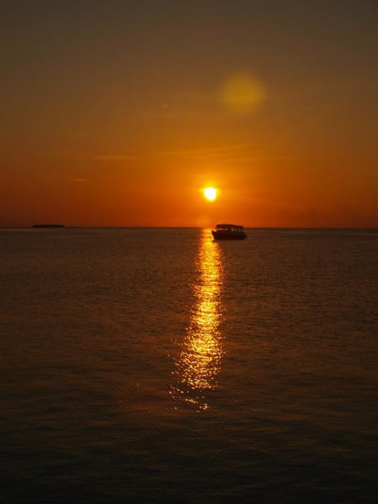 Sonnenaufgang beim Ankunfts-/Abflugsteg Kuredu Island Resort & Spa