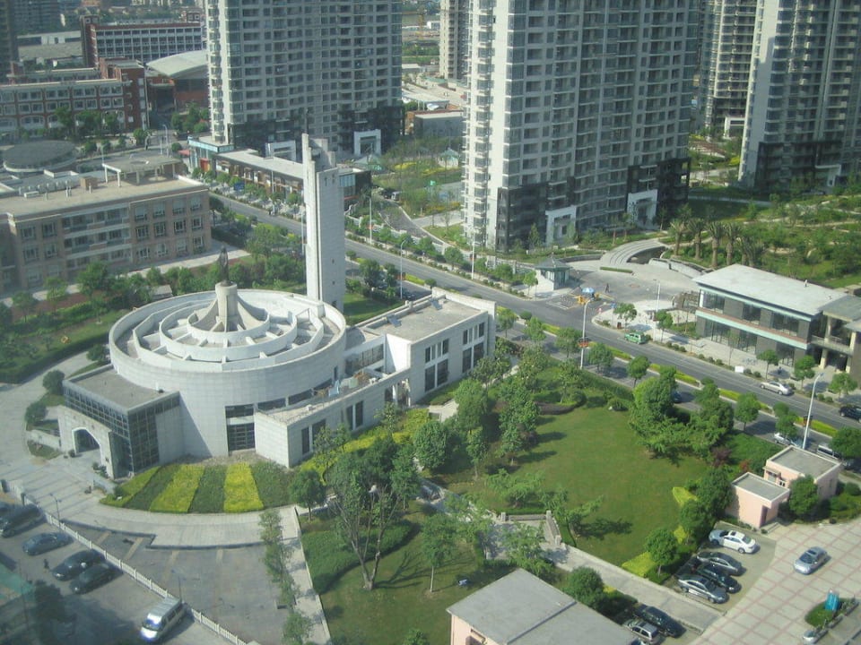 Blick vom Schreibtisch Grand Mercure Shanghai Century Park
