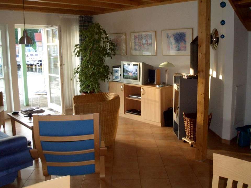 Wohnzimmer Hafendorf Rheinsberg Ferienhaus Merker S 16