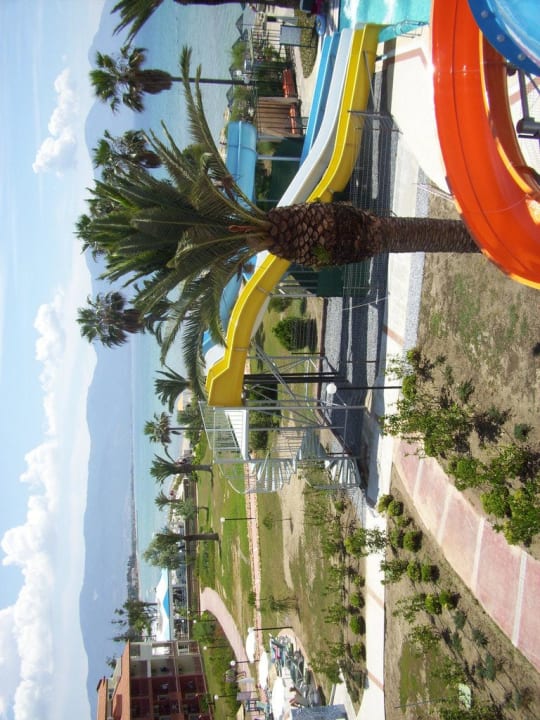 Ausblick von der Rutschenanlage Ephesia Holiday Beach Club