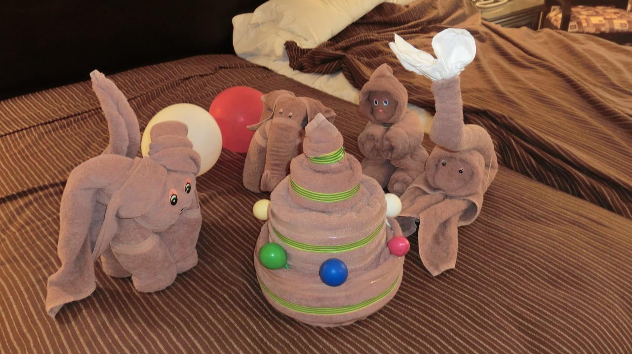 So wurde das Zimmer an meinen Geburtstag dekoriert Hotel Riu Tequila