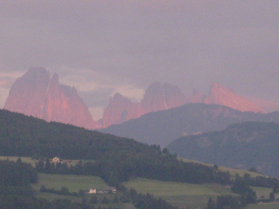 Langkofelgruppe im Abendlicht Bauernhof Falbinger Hof