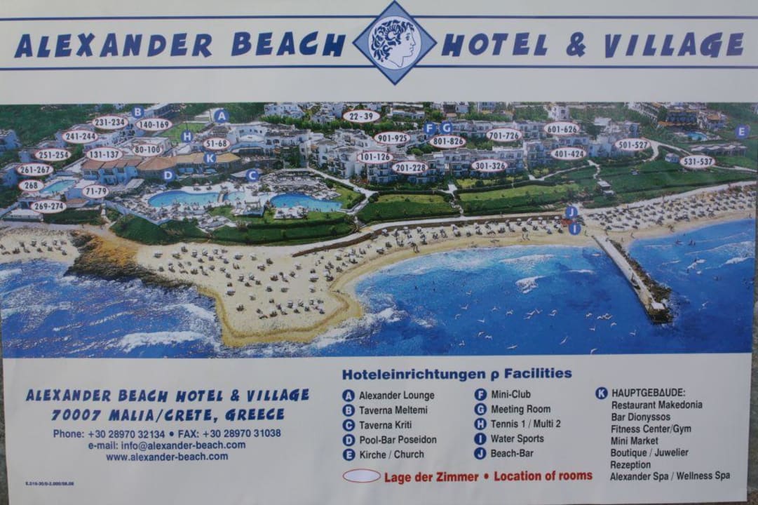 Gesamtübersicht der Hotelanlage Alexander Beach Hotel & Village Resort