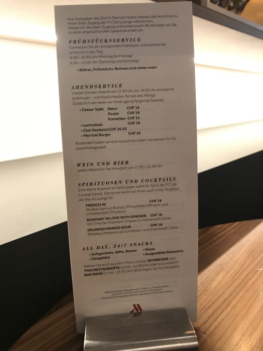 Gastro Zürich Marriott Hotel