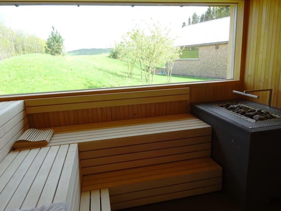Aussicht aus der Bio-Sauna Seezeitlodge Hotel & Spa