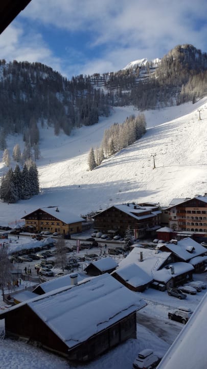 Von unserem Zimmer Blick auf die Skipisten Hotel Alpenhof
