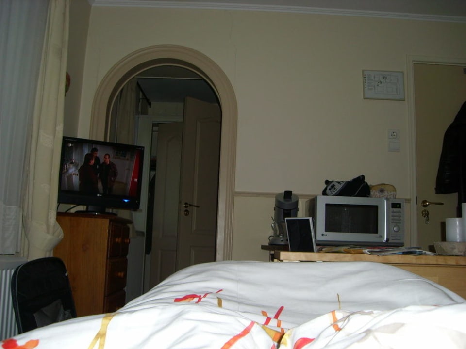 Blick vom Bett Pension Sixtysix