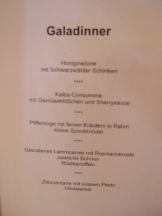 Galadinner Hotel Sonnenhof