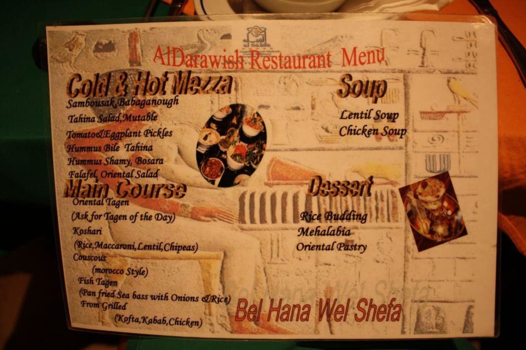 Menu al derwish Siva Golden Bay Makadi