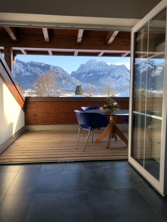 Ausblick Alpenglück de Luxe Ferienwohnung am Forggensee