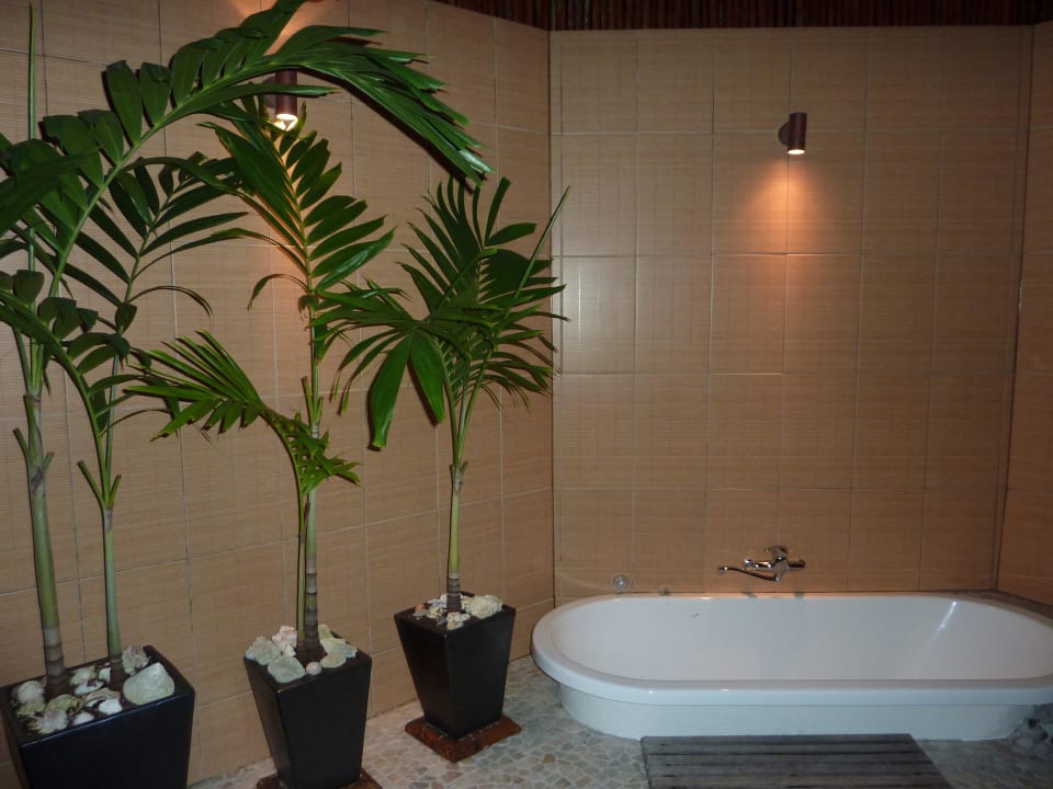Tolle Badewanne im Innenhof Hotel Magic Reef Bungalows
