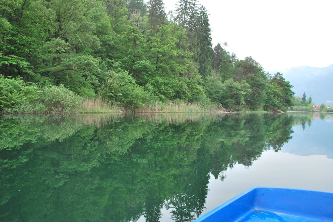 Frühmorgens auf dem Montiggler-See Seehotel Sparer