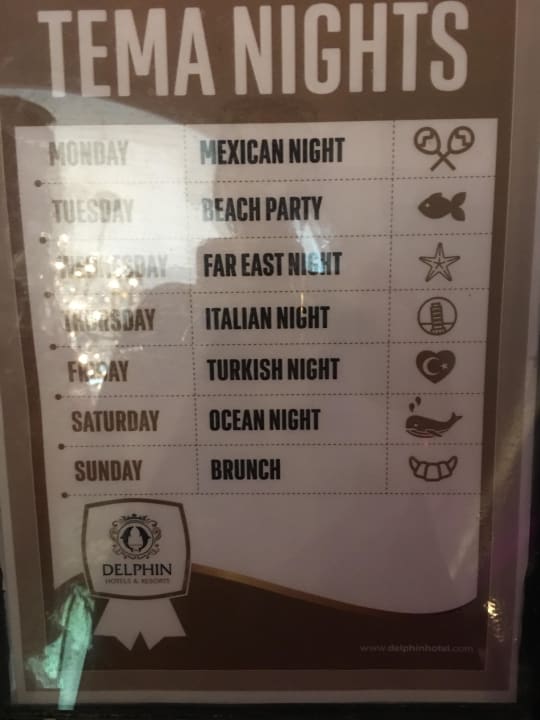 Thema im Buffetrestaurant Hotel Delphin Imperial