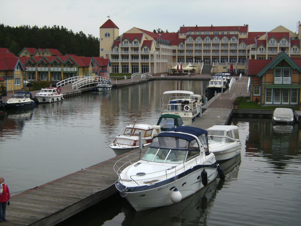 Blick vom Leuchtturm auf das Hafendorf Rheinsberg Precise Resort Hafendorf Rheinsberg