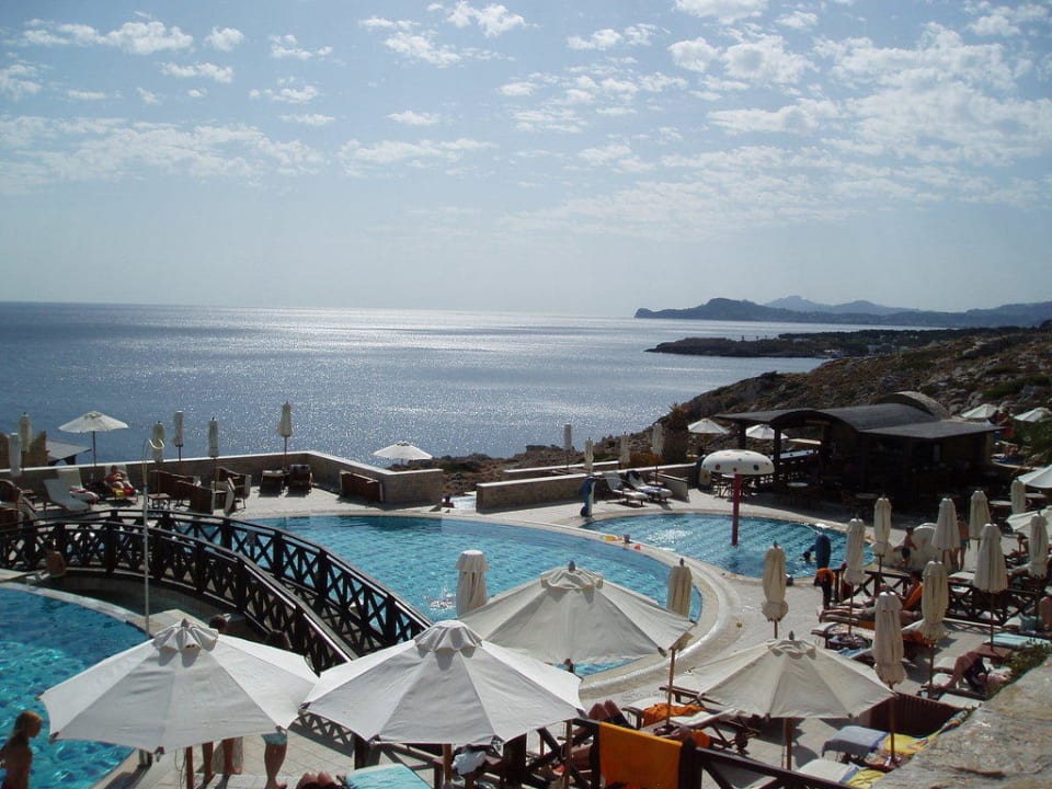 Pool mit Meerblick Hotel Kalithea Horizon Royal