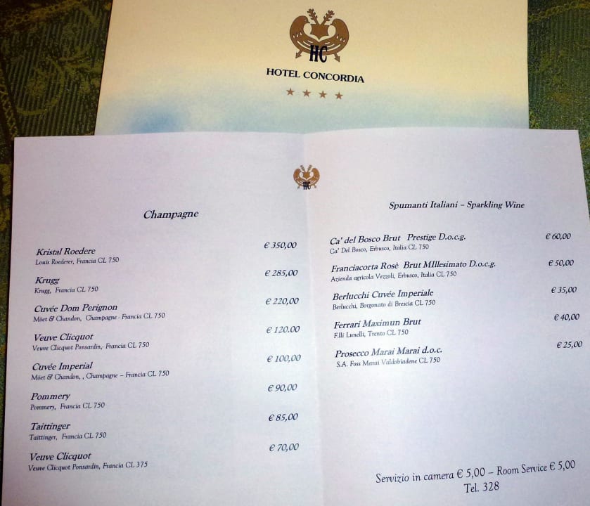 Zimmerservice Hotel Concordia