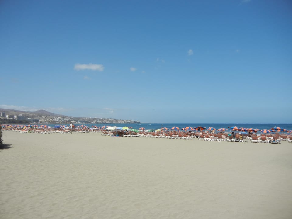 Weitläufiger breiter Sandstrand Hotel Riu Palace Palmeras